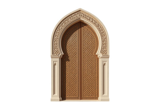 Decorative pointed arch wooden door