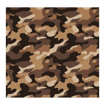 Brown camouflage pattern background vector for military and hunting textile design. EPS Editable