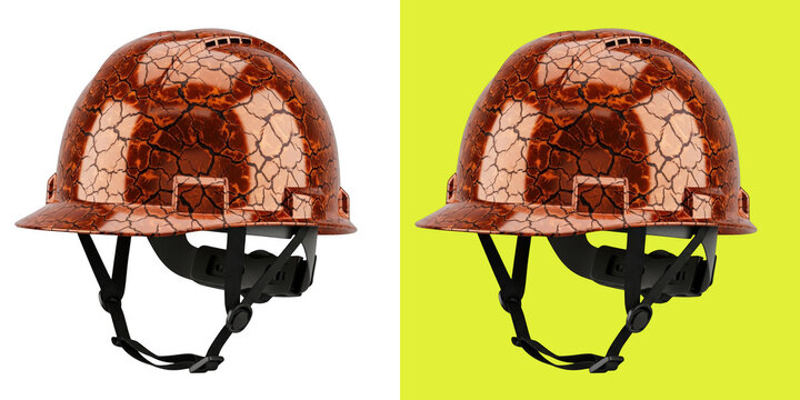 Hard hat with cracked pattern
