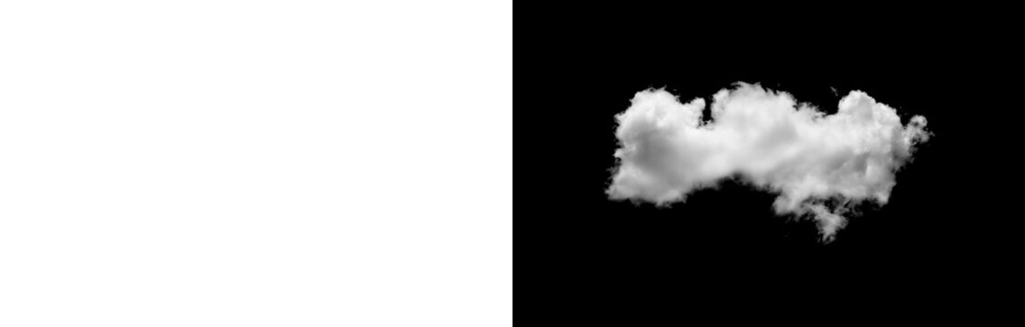 Single cloud overlay with black preview and transparent version, ideal for sky layouts, weather art and realistic compositing.