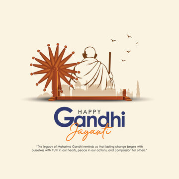 2nd October Happy gandhi jayanti. indian Freedom Fighter Mahatma Gandhi he is known as Bapu. abstract vector illustration design