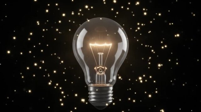 Premium Translucent Glass Light Bulb Innovation Creativity 3D Animated Icon