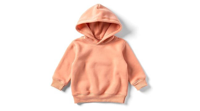 Pastel Orange Baby Hoodie Sweatshirt on White Background.