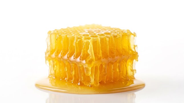 Dripping Honeycomb Stack on White Background sweet