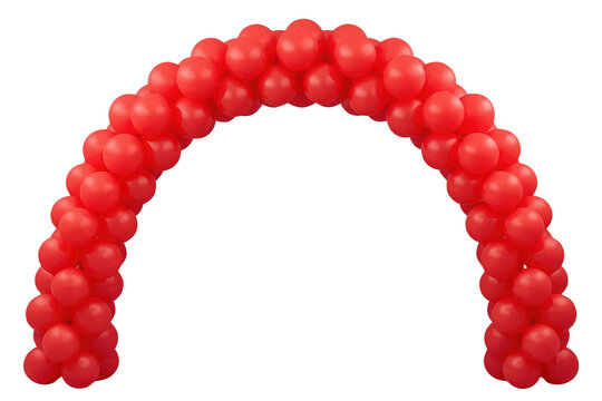 Wide red balloon arch decoration