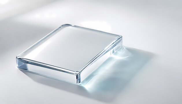 Rounded Clear Glass Tile With Pale Refracted Light