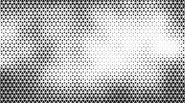 Abstract geometric triangle halftone pattern background with black and white gradient