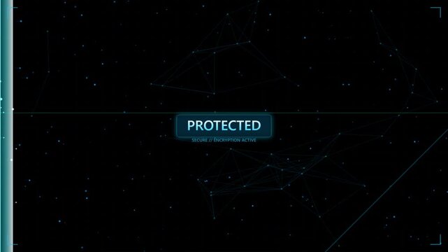 Digital protected secure encrypted data connection interface design concept