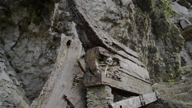 a traditional grave village on the toraja city