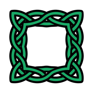 Celtic Knot Square Frame With Green Interlocking Bands