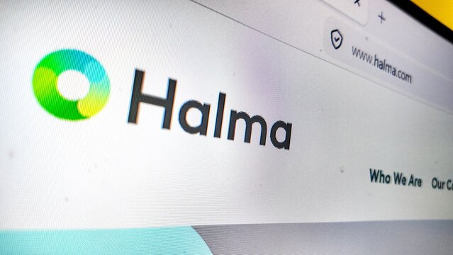 a computer screen with Halma website displayed..Halma plc is a British global group of safety equipment companies that makes products for hazard detection 