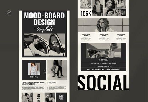 Social Mood Board News Letter Template