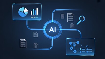 Fototapeta premium AI technology abstract concept illustration