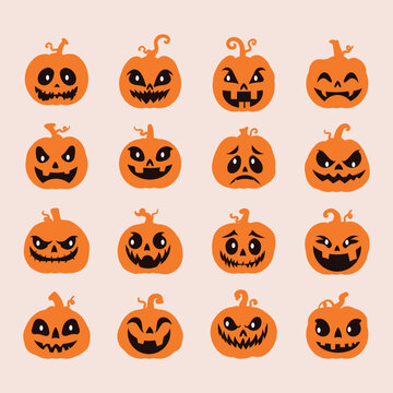 Halloween orange jack o lantern