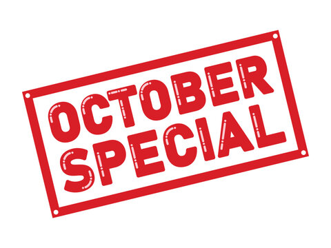 October special red stamp label