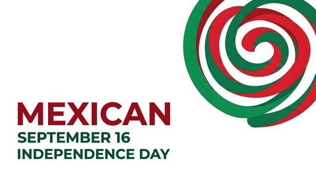 Mexican Independence Day September 16 Abstract Swirl Design Banner
