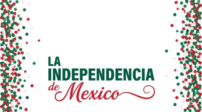 La Independencia de Mexico Confetti Border Banner Design