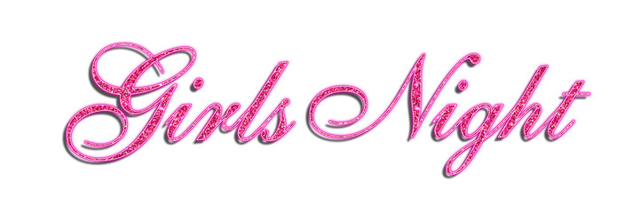 Girls Night text effect title with pink glitter calligraphy script typography style isolated on transparent background © Ndoewer