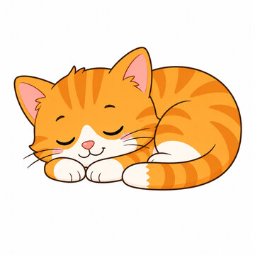 Sleeping orange cat