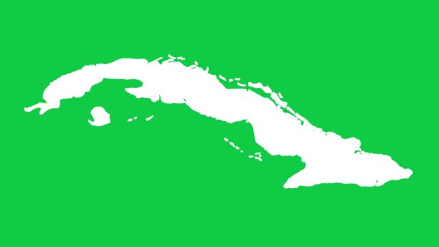 Cuba wiggle animation map loop green background