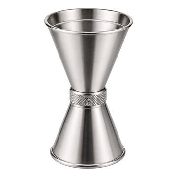 Isolated stainless steel double jigger for precise cocktail
