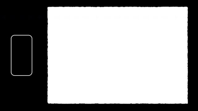 Retro Super 8mm film frame border with sprocket hole and transparent alpha channel, 4k quality video