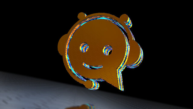 Chatbot ai assistant 3d symbol spectacular illustration