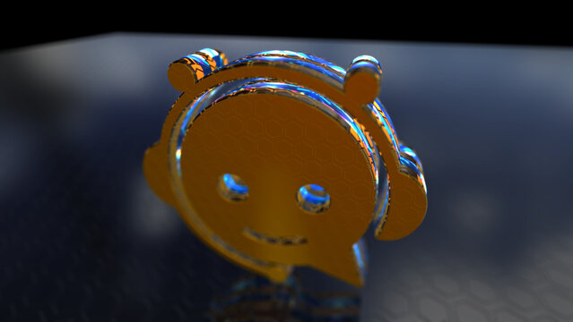 Chatbot ai assistant 3d symbol spectacular illustration