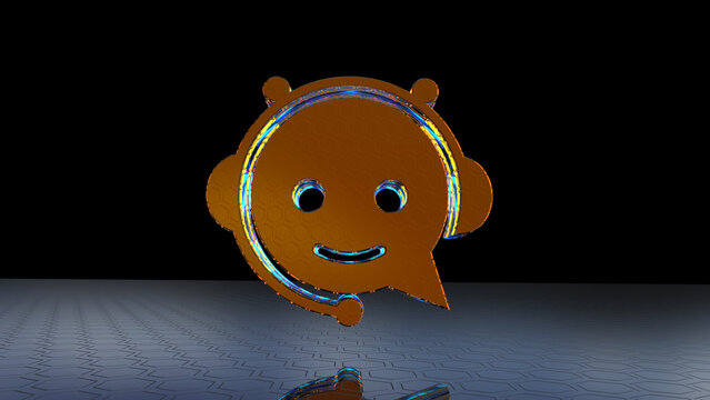 Chatbot ai assistant 3d symbol spectacular illustration
