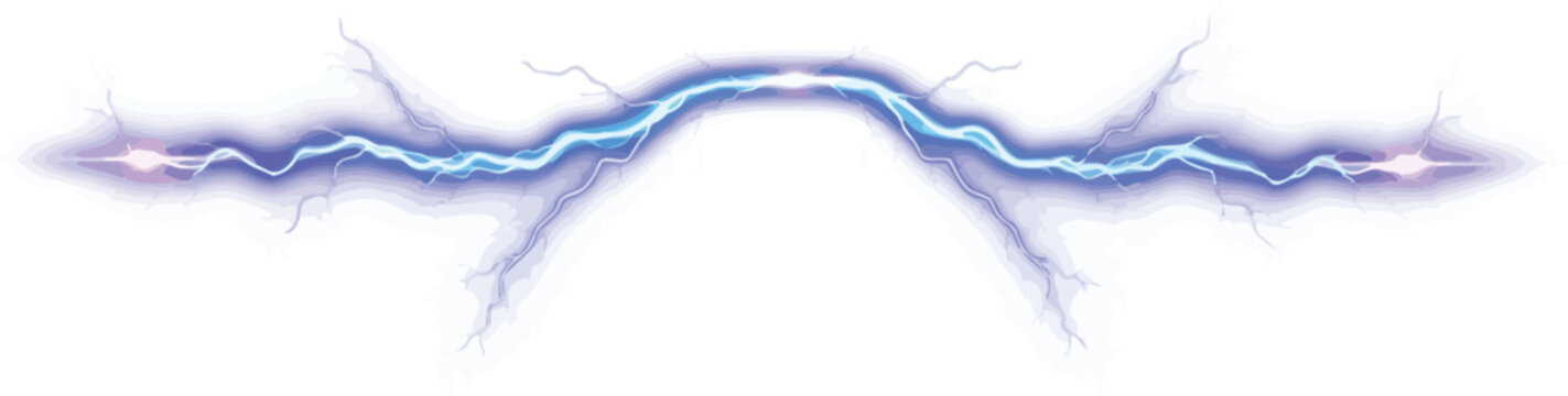 Blue electric arc energy spark illustration with electricity, lightning