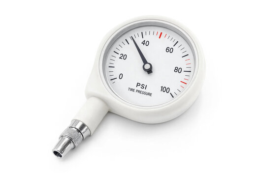 Compact round air pressure gauge with white face and psi scale dial gauge measuring instr