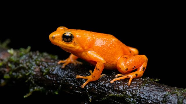 mantella frog close up isolated on black background studio macro in madagascar video