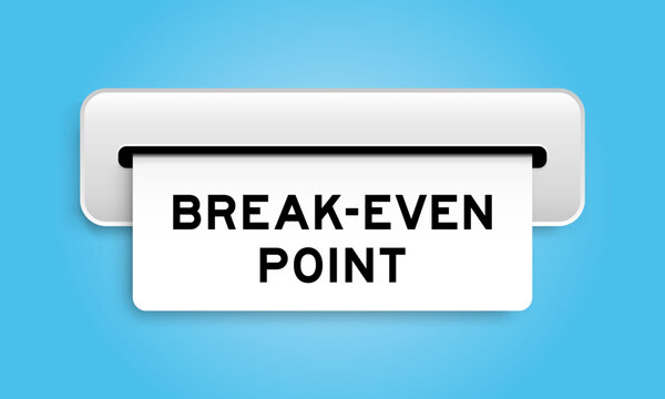 White coupon banner with word break event point from machine on blue color background