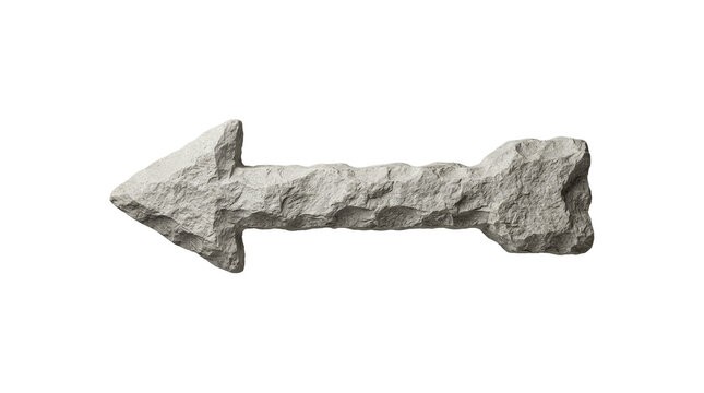 Detailed 3D rendering of a prehistoric stone arrowhead artifact isolated on a neutral grey background.