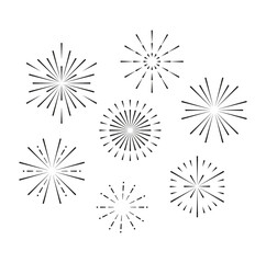 Obraz premium Monochrome Festival Fireworks, Minimalist Firework
