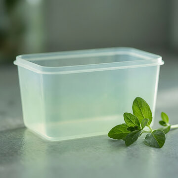 Eco Packaging Close‑Up: Biodegradable Container with Greenery