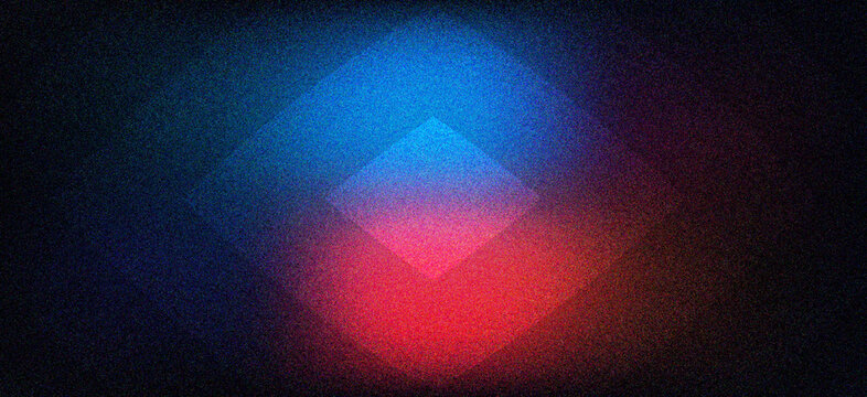 Abstract geometric background with soft gradient diamond shapes in deep blue, purple, and red colors with a grainy texture