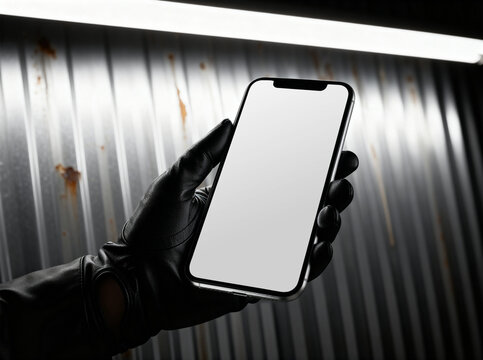 Smartphone Held by Gloved Hand