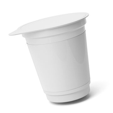 Yogurt Container on White Background