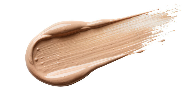 Creamy beige foundation swatch with fine texture, isolated on transparent background