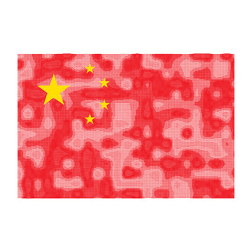 ASCII Art National Flag Of China Red And Gold Unicode Typographic Design Square Transparent Background