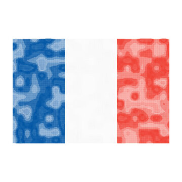 ASCII Art National Flag Of France Blue White And Red Unicode Typographic Design Square Transparent Background
