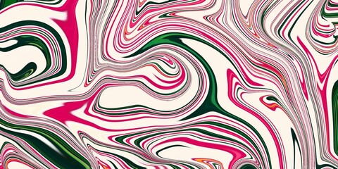 A striking magenta pink, dark green, and cream swirl marble texture showcasing rich liquid lines, smooth curving waves, and a polished finish © Muhammad lutfi
