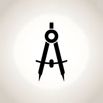 Black drawing compass tool icon
