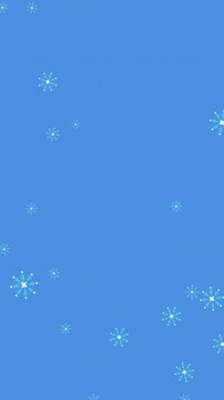 Animation of snow falling on blue background