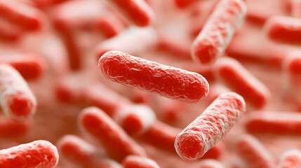 Naklejka premium Close up microscopic view of harmful pathogenic bacteria bacillus and rod shape microbe cells under lab scope for infection and disease r