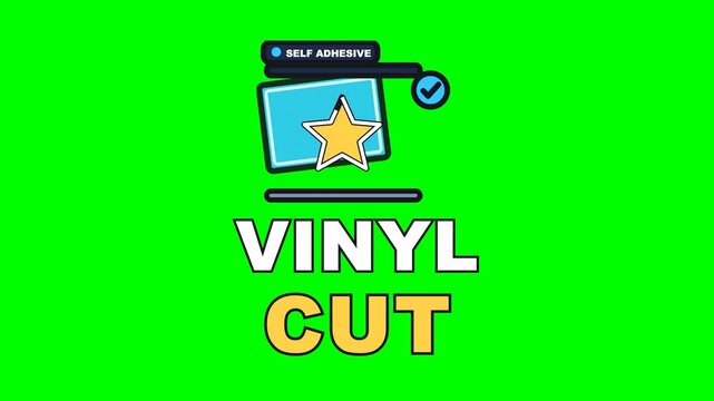 4K green screen VINYL CUT animated text - the blade tracing the shape out of the sheet, kinetic typography print and merch overlay for workshop content and social media, chroma key