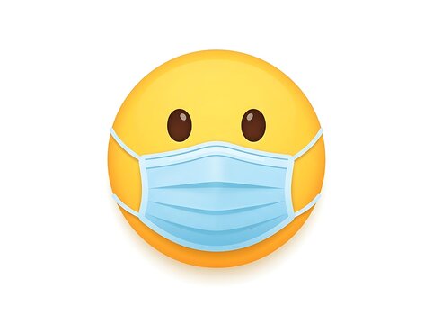 Face Wearing Medical Mask Emoji Illustration