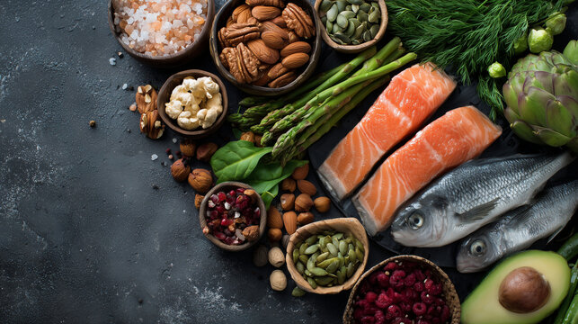 Top view healthy gut foods with modern styling