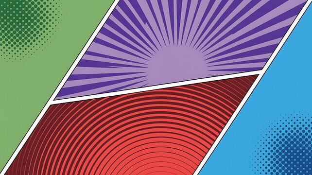 Comic book style background with colorful patterns